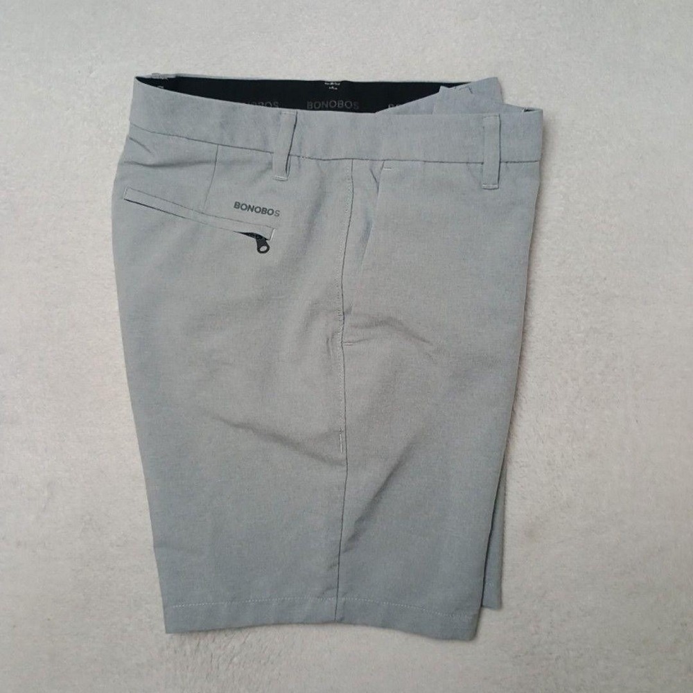 Bonobos Shorts Mens 28 Gray 7" Bermuda Golf Microfiber Stretch Pockets Work Tech